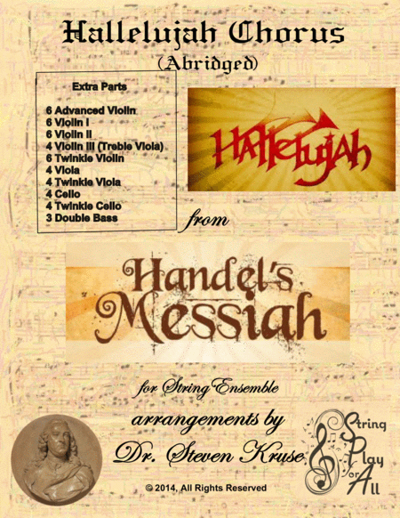 Free Sheet Music Extra Parts For Hallelujah Chorus From The Messiah For Multi Level String Orchestra