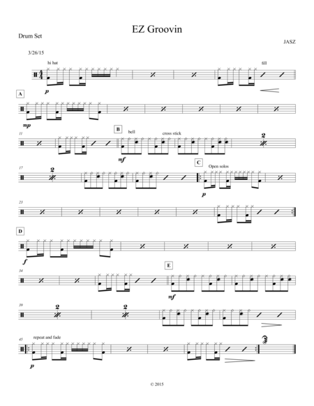 Ez Groovin Drums Sheet Music