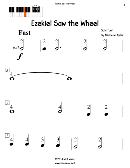 Free Sheet Music Ezekiel Saw The Wheel