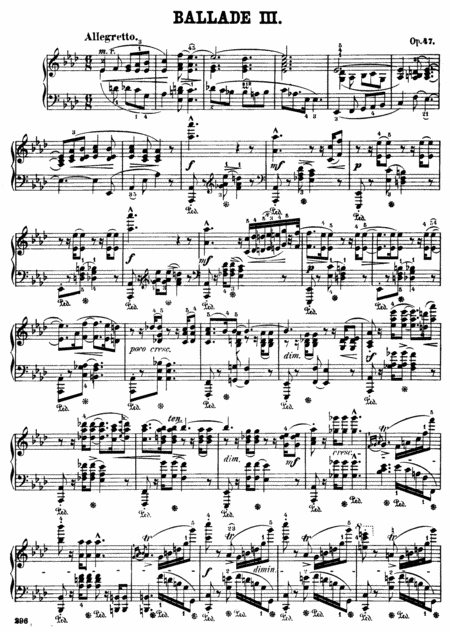 F Chopin Ballade No 3 In A Flat Major Op 47 Sheet Music