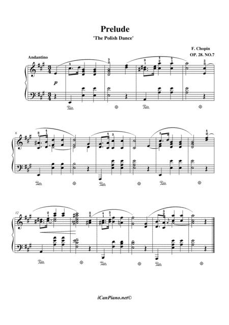 F Chopin Prelude Op 28 No 7 Sheet Music