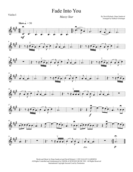 Fade Into You String Quartet Sheet Music