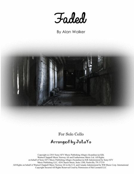 Free Sheet Music Faded By Alan Walker Cello Solo