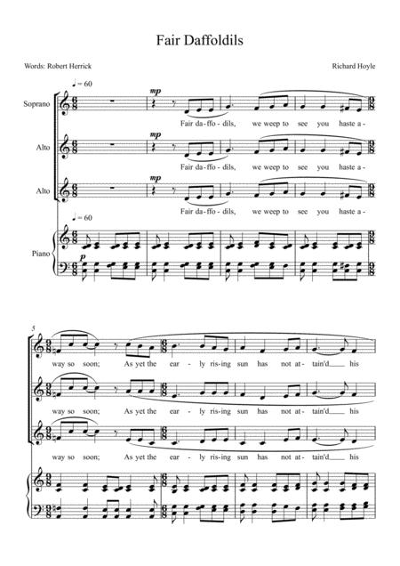 Fair Daffodils Sheet Music