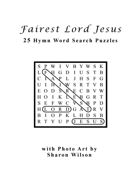 Free Sheet Music Fairest Lord Jesus 25 Hymn Word Search Puzzles