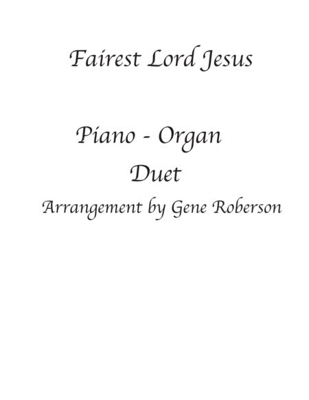 Fairest Lord Jesus Organ Piano Duet Sheet Music