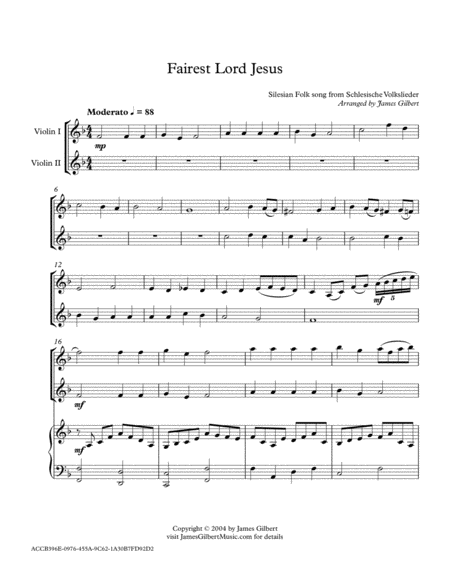 Fairest Lord Jesus St03 Sheet Music