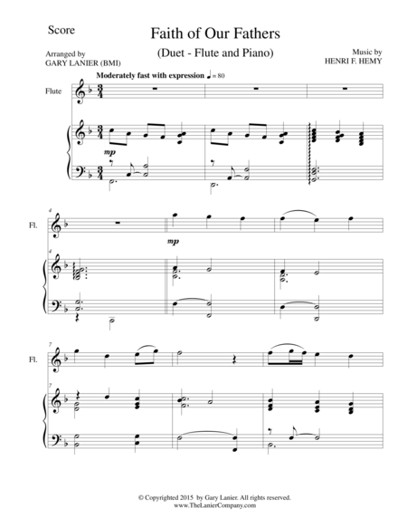 Faith Of Our Fathers Duet Flute And Piano Score And Parts Sheet Music