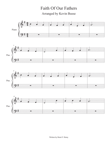 Faith Of Our Fathers Piano Sheet Music