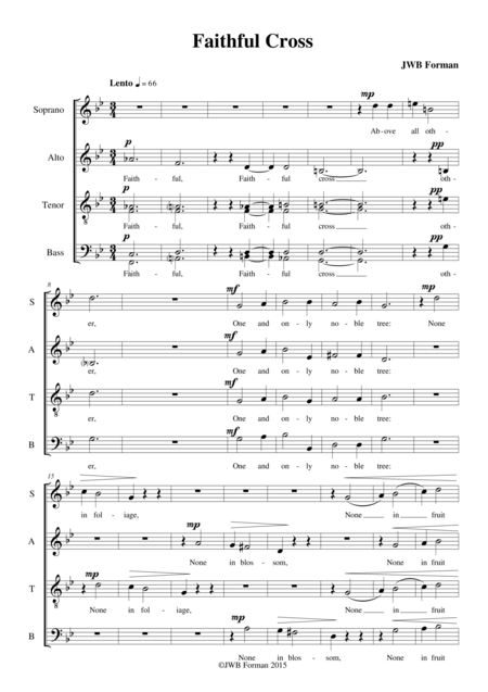 Free Sheet Music Faithful Cross