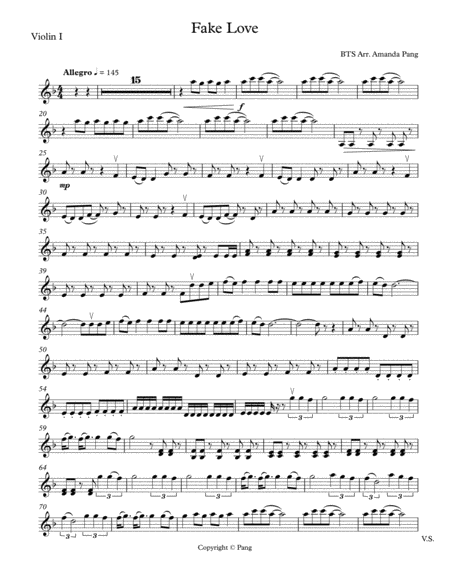 Free Sheet Music Fake Love