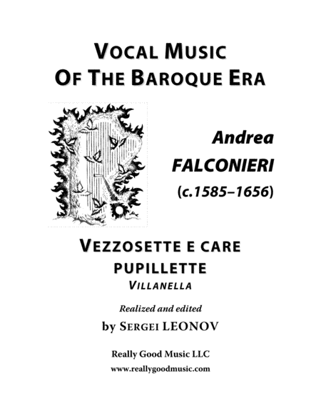 Falconieri Andrea Vezzosette E Care Pupillette Villanella Arranged For Voice And Piano F Major Sheet Music