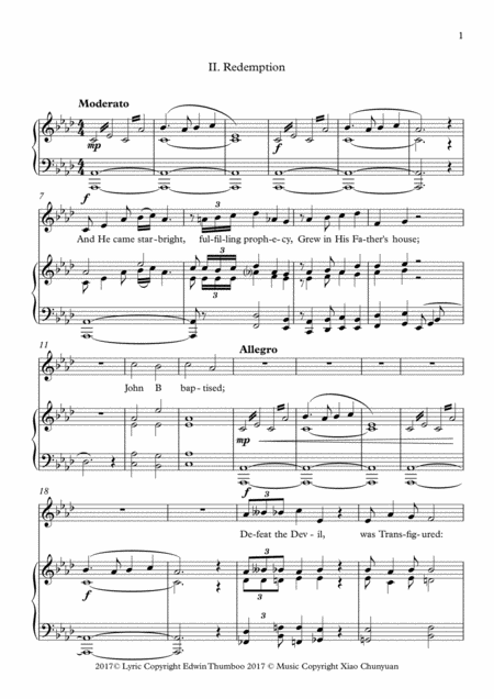 Fall Redemption 2 Redemption For Low Voice Piano Sheet Music