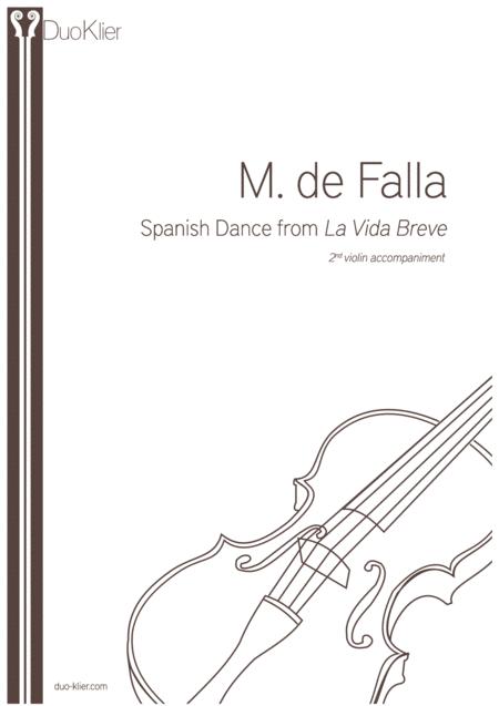 Falla Spanish Dance From La Vida Breve 2nd Violin Accompaniment Sheet Music