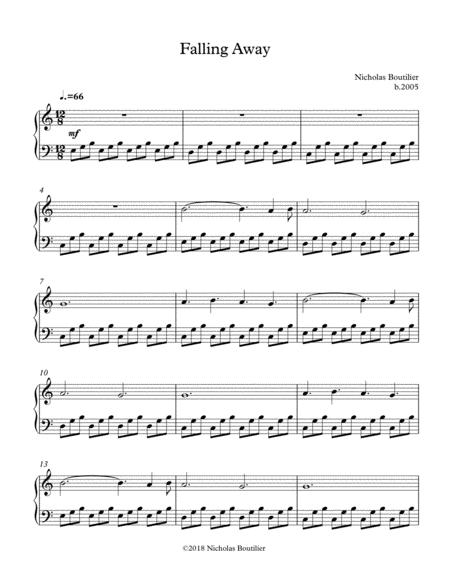 Free Sheet Music Falling Away