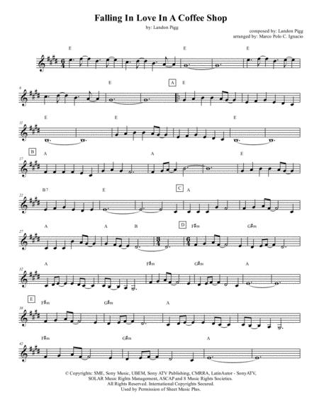 Falling In Love At A Coffee Shop Lead Sheet Landon Pigg Sheet Music