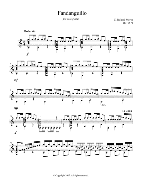 Free Sheet Music Fandanguillo