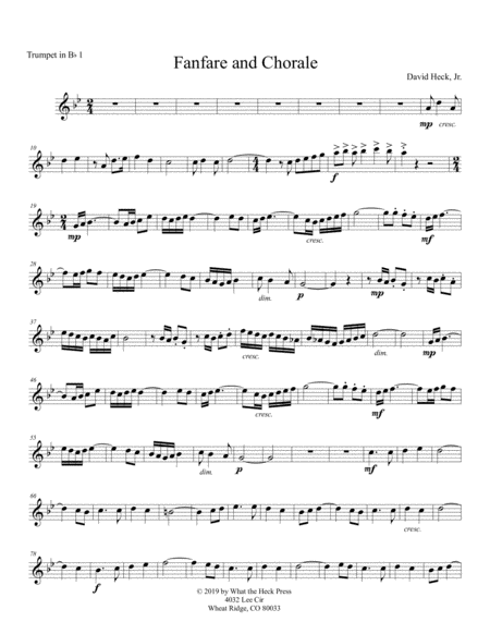 Fanfare And Chorale Trumpet 1 Sheet Music