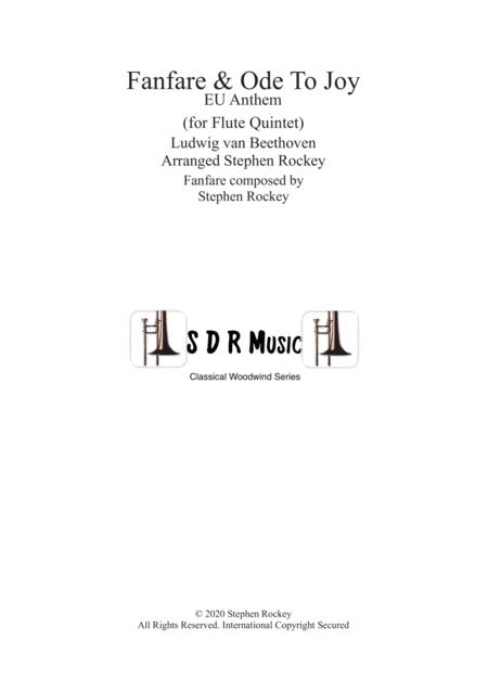 Fanfare And Ode To Joy For Flute Quintet Sheet Music