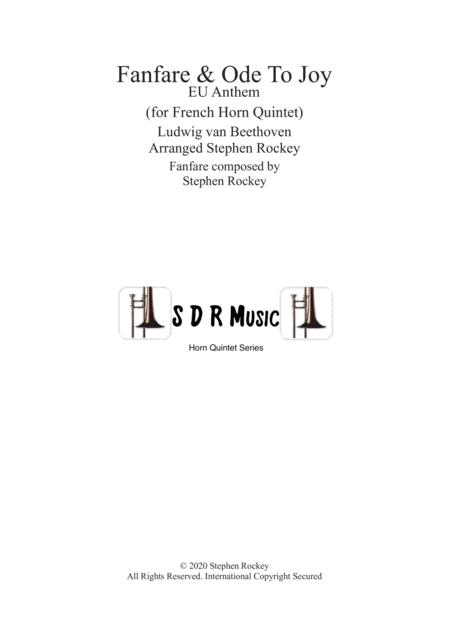 Free Sheet Music Fanfare And Ode To Joy For French Horn Quintet