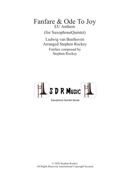 Fanfare And Ode To Joy For Saxophone Quintet Sheet Music