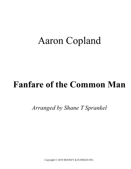 Fanfare For The Common Man Flute Choir Sheet Music
