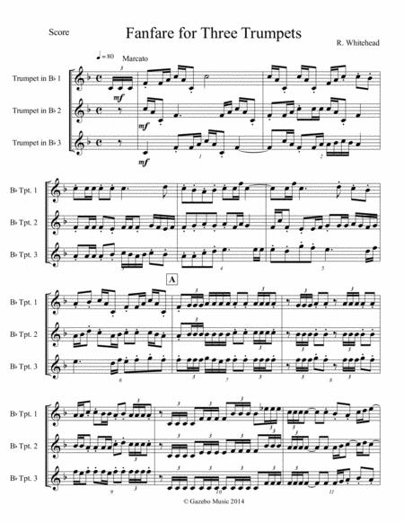 Free Sheet Music Fanfare For Three Trumpets
