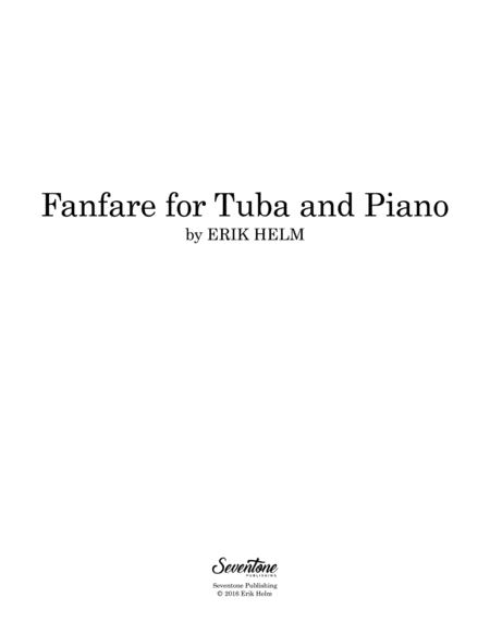 Fanfare For Tuba And Piano Sheet Music