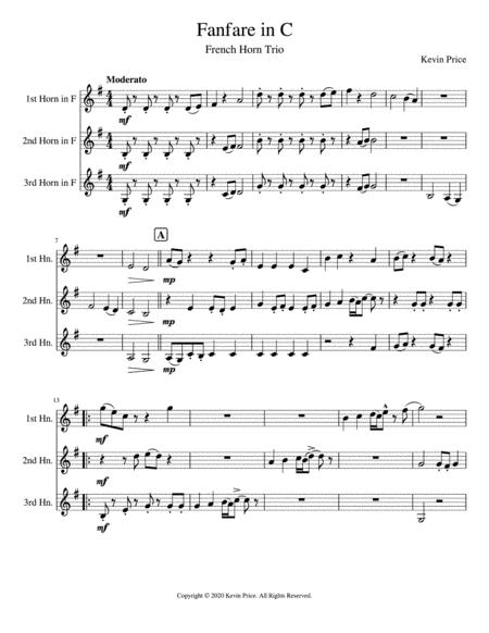 Free Sheet Music Fanfare In C