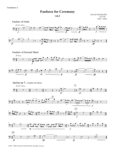 Fanfares For Ceremony Vol 1 Extra Part Trombone 2 Sheet Music