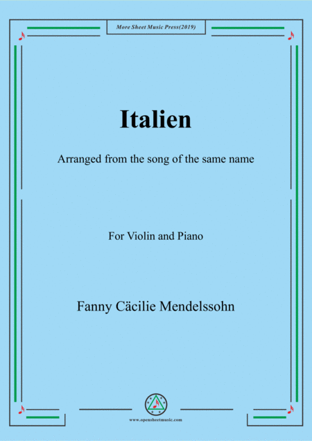 Fanny Hensel Italien For Violin And Piano Sheet Music