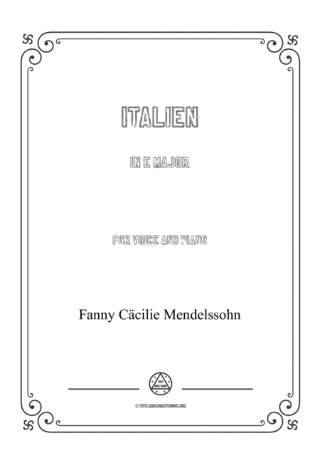 Free Sheet Music Fanny Hensel Italien In E Major For Voice And Piano