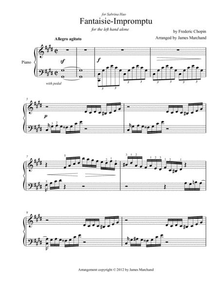Free Sheet Music Fantaisie Impromptu Arr For The Left Hand