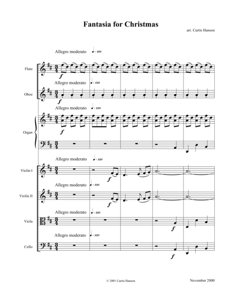 Fantasia For Christmas Chamber Orchestra Sheet Music