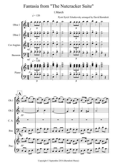 Free Sheet Music Fantasia From The Nutcracker Suite March For Double Reed Quartet