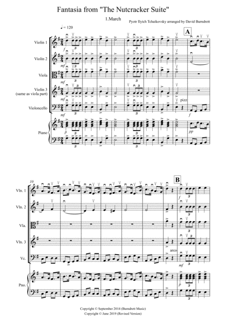 Fantasia From The Nutcracker Suite March For String Quartet Sheet Music