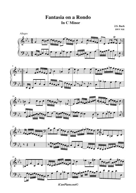 Free Sheet Music Fantasia In C Minor Bwv 918 Js Bach