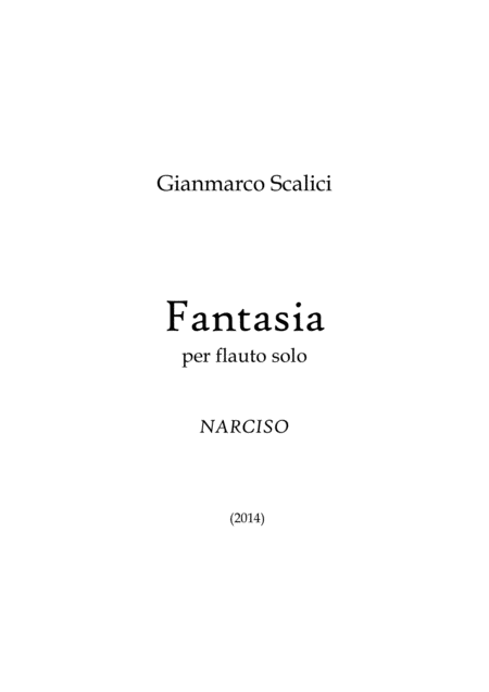 Fantasia Narciso For Solo Flute Sheet Music