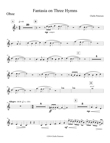 Fantasia On Three Hymns Oboe Sheet Music