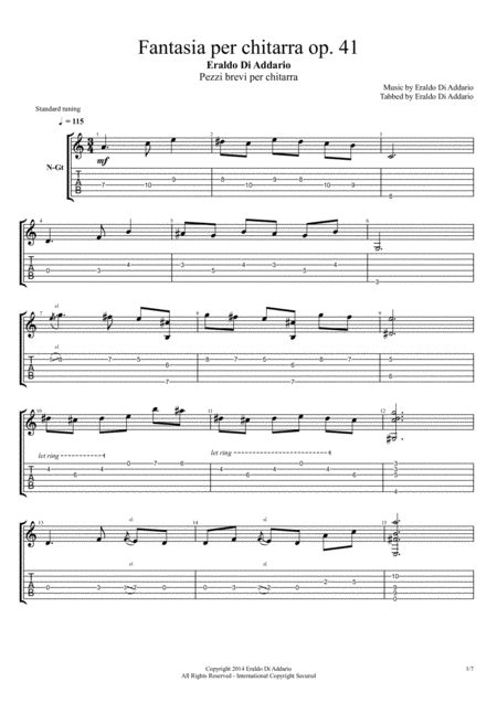 Free Sheet Music Fantasia Per Chitarra Op 41
