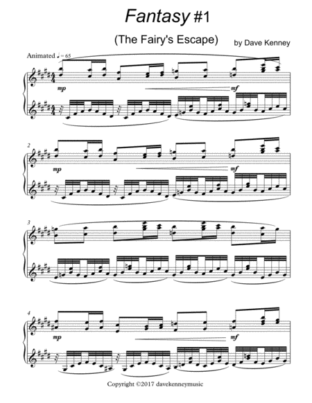 Fantasie 1 The Fairies Escape Solo Piano Sheet Music