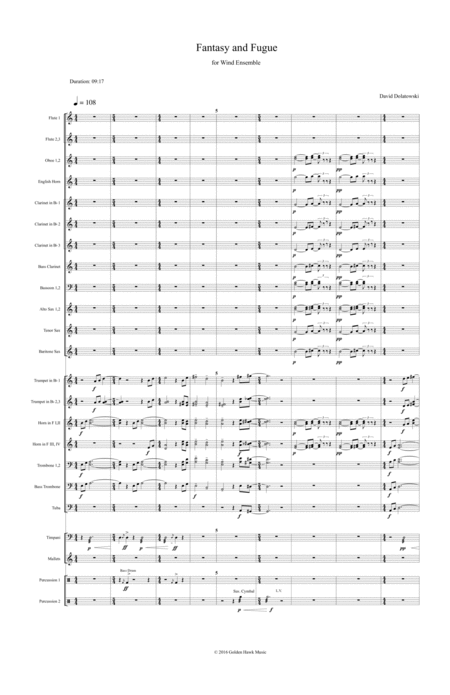 Fantasy And Fugue For Wind Ensemble Sheet Music