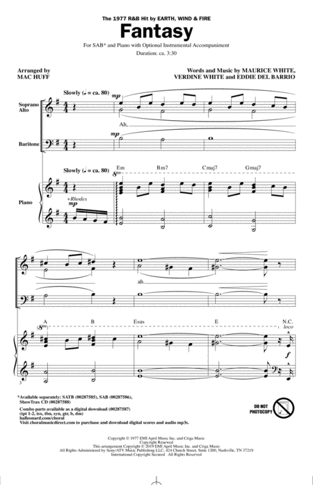 Fantasy Arr Mac Huff Sheet Music