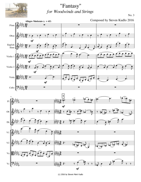 Free Sheet Music Fantasy For Winds And Strings 3