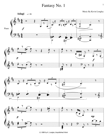 Free Sheet Music Fantasy No 1