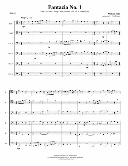 Fantazia No 1 For Trombone Or Low Brass Sextet Sheet Music