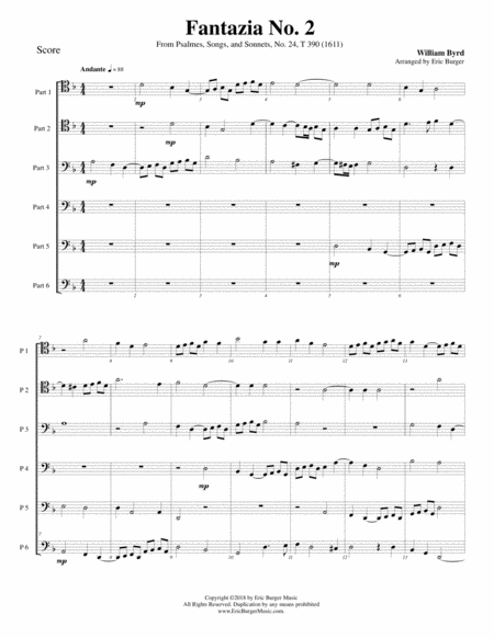 Fantazia No 2 For Trombone Or Low Brass Sextet Sheet Music