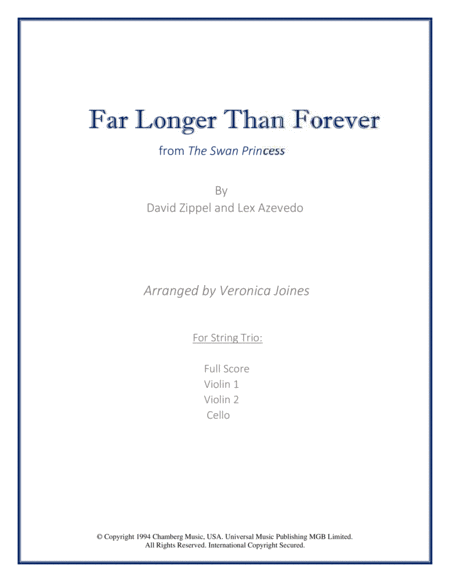 Far Longer Than Forever For String Trio Violin 1 Violin 2 Cello Sheet Music