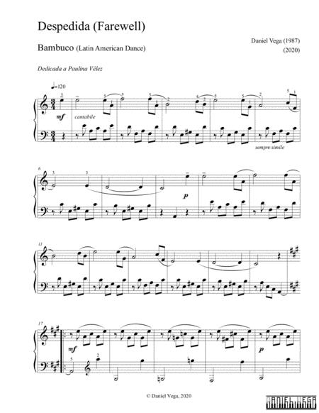 Farewell Despedida Bambuco Latin American Dance Sheet Music