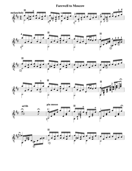 Farewell To Moscow Sheet Music